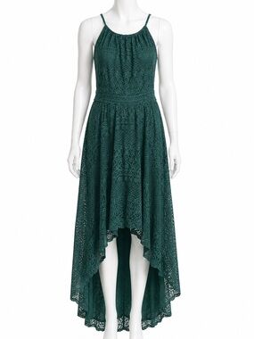 Daisy Teal Green Lace High-Low Dress